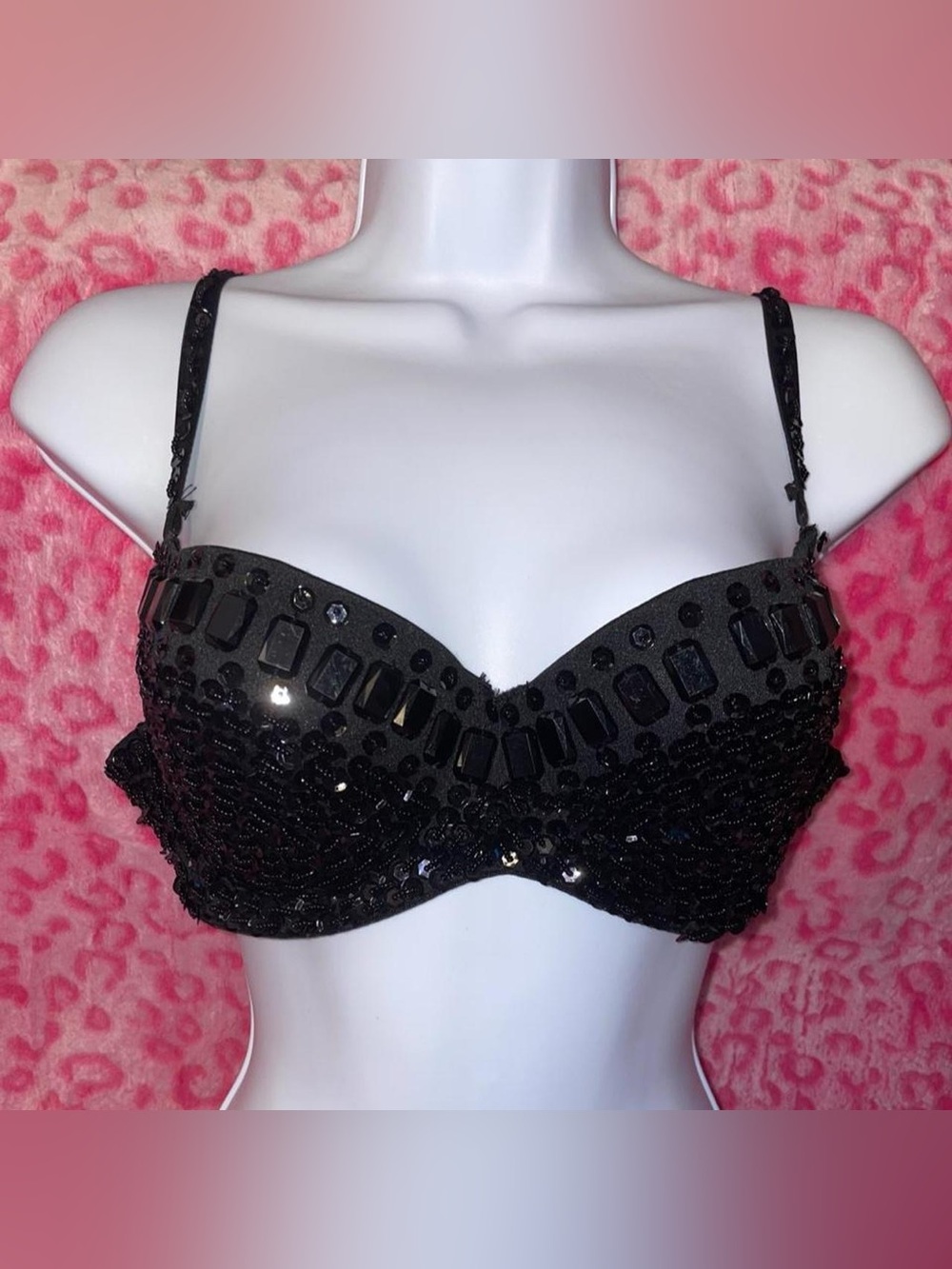 Say What? black sequin bra w/ minor flaw